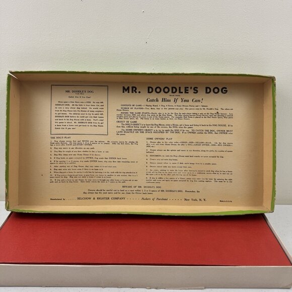 RARE SELCHOW & RIGHTER  MR. DOODLE'S DOG Board Game #59 Complete 1935 - Picture 11 of 16